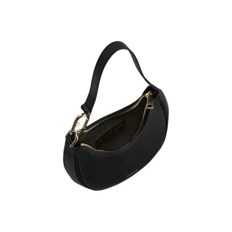 Furla Primavera Small Shoulder Bag - Black and Gold