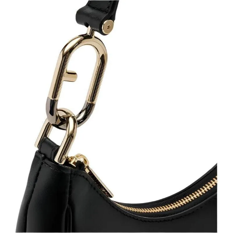 Furla Primavera Small Shoulder Bag - Black and Gold