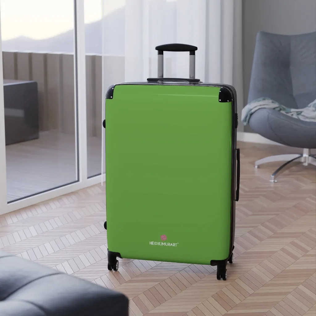Green Solid Color Suitcases, Modern Simple Minimalist Designer Suitcase Luggage (Small, Medium, Large)