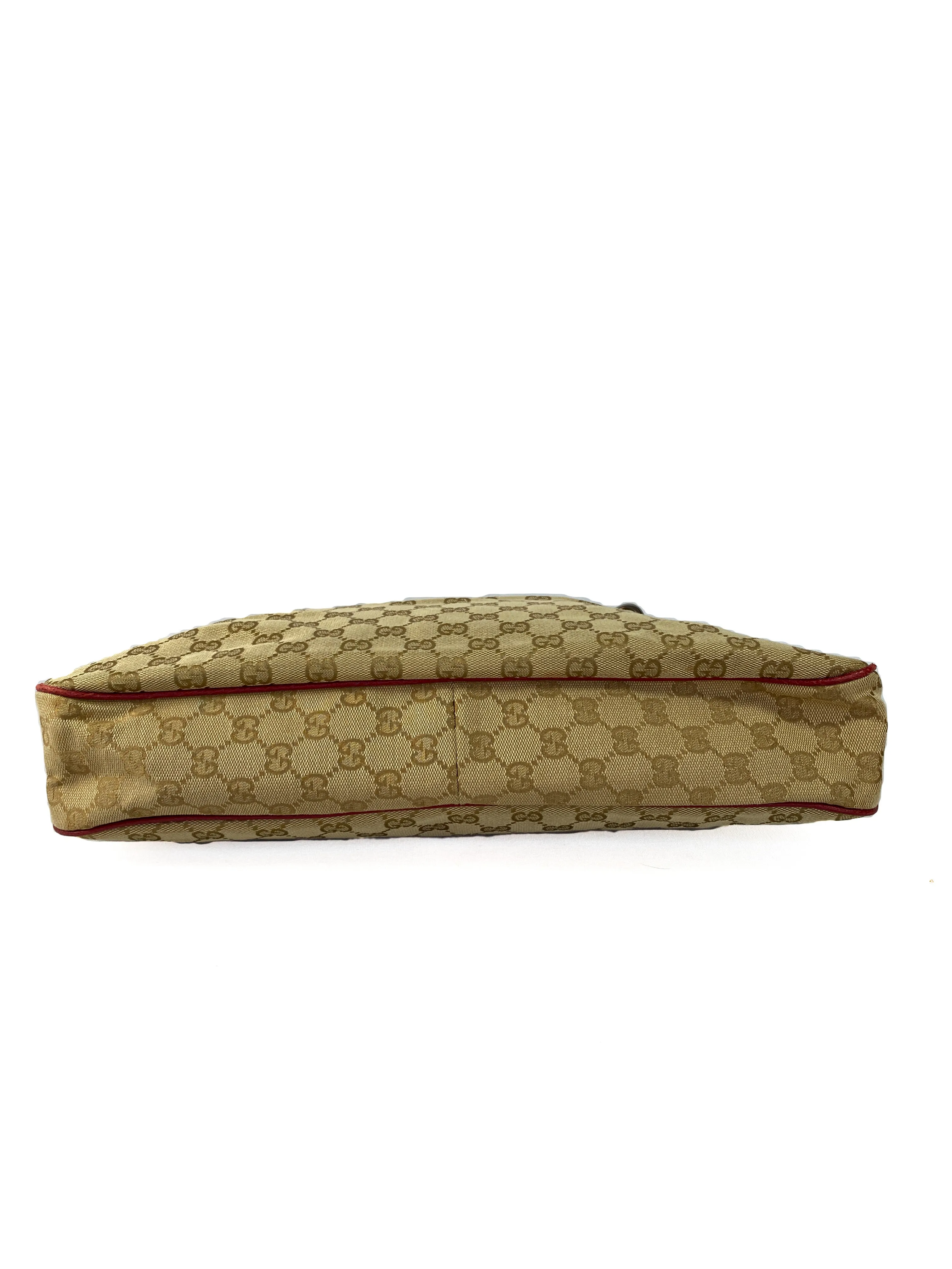 Gucci brown and pink signature shoulder bag