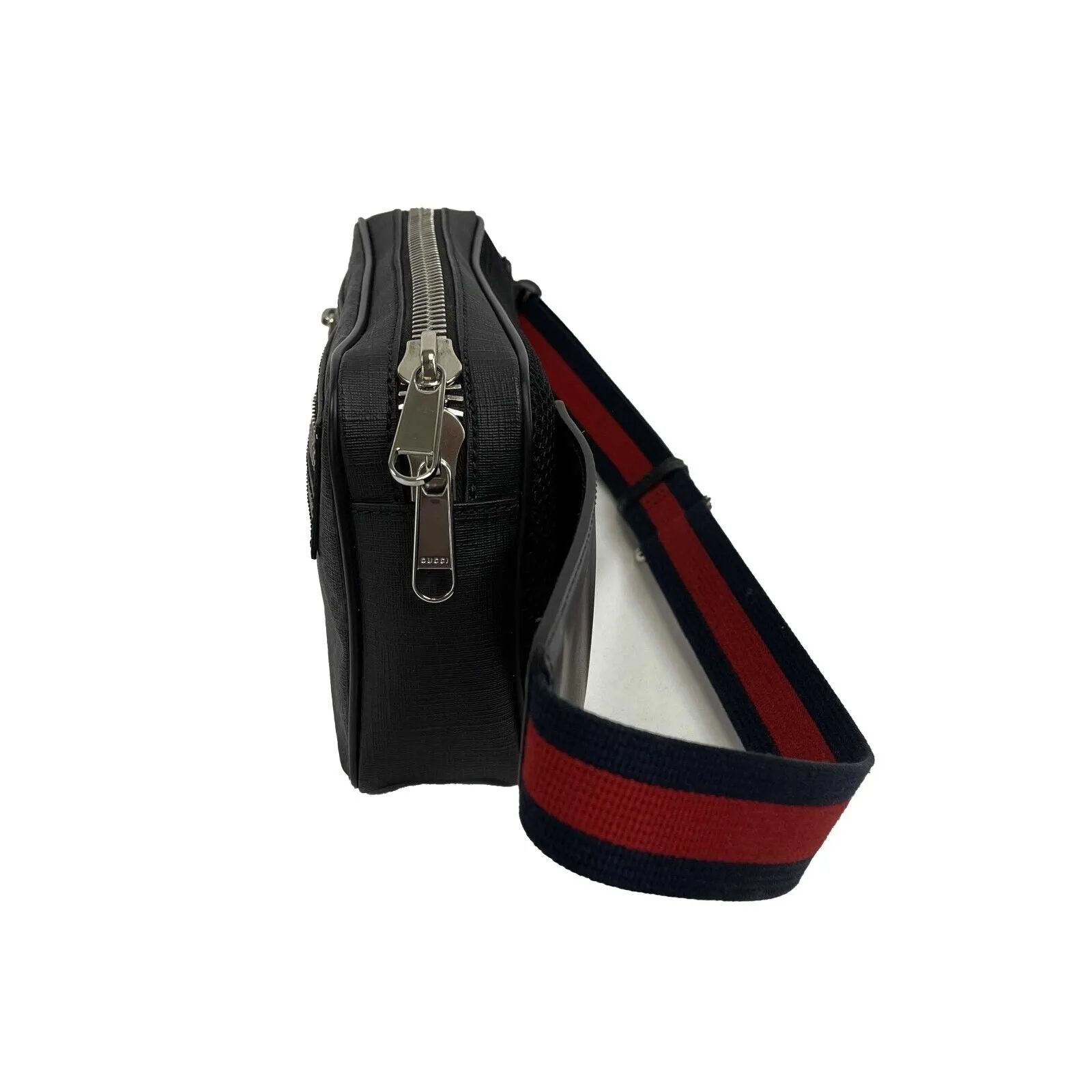 Gucci - GG Monogram Canvas / Leather Black Belt Bag / Fanny Pack - FULL KIT