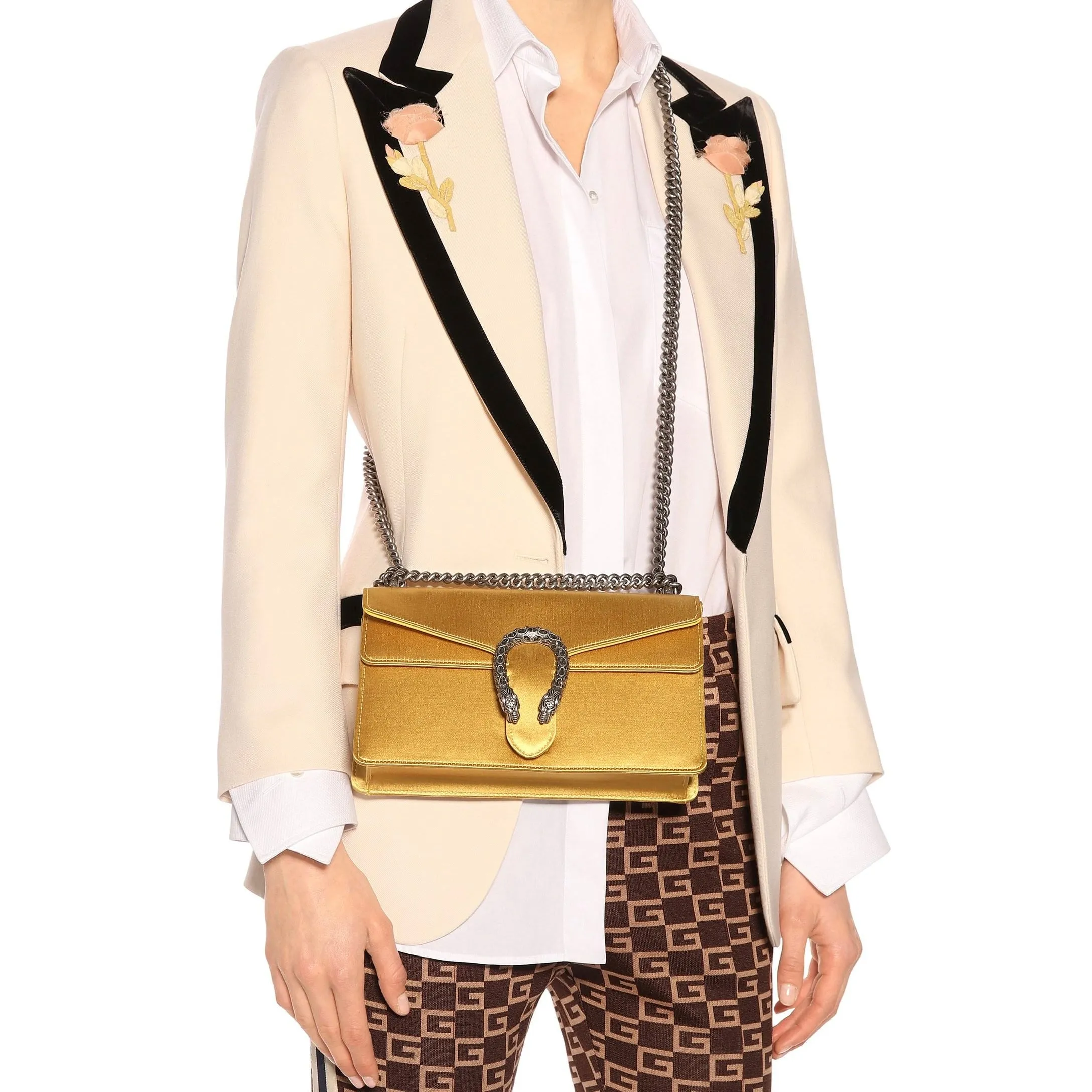 Gucci Jeweled Black Satin Dionysus
