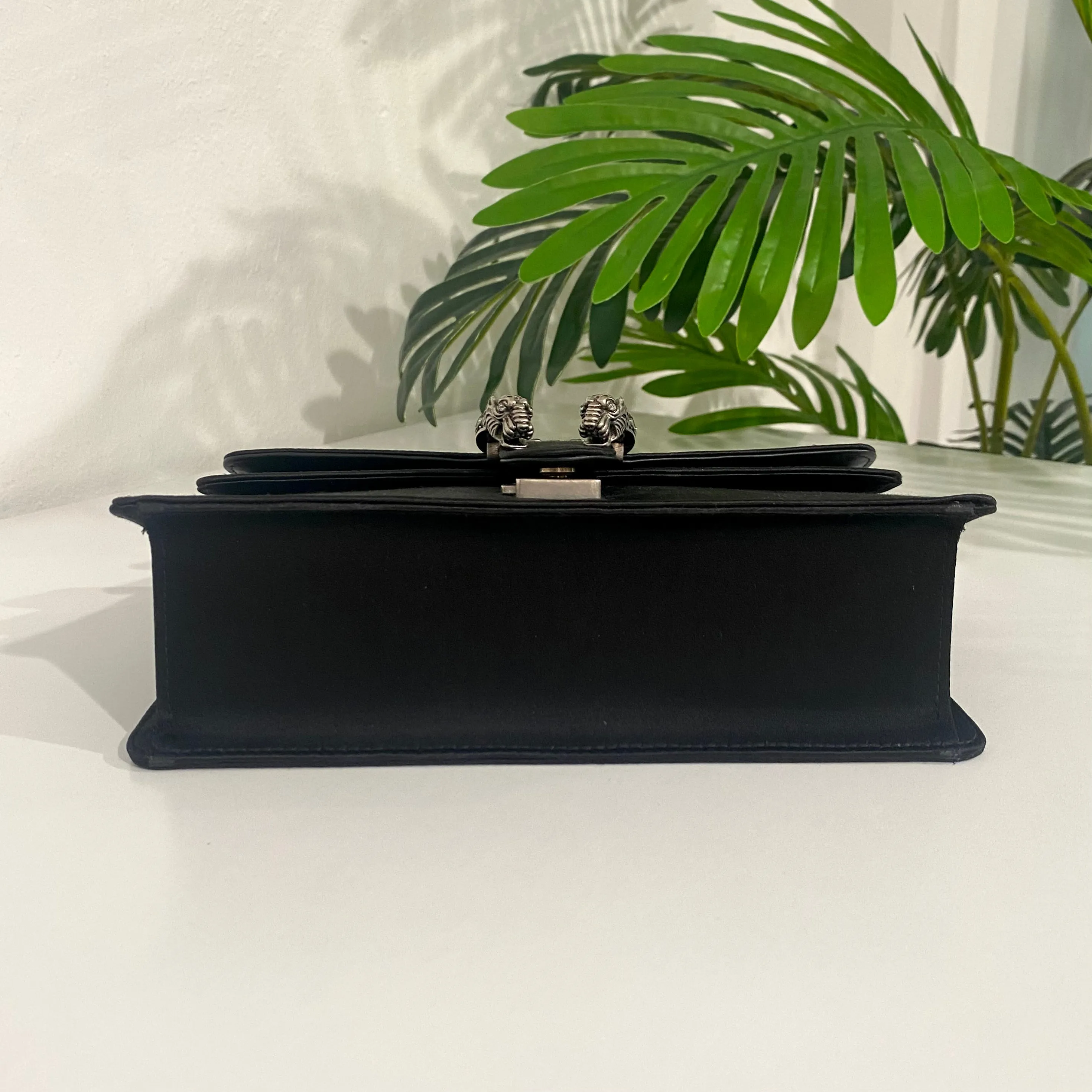 Gucci Jeweled Black Satin Dionysus
