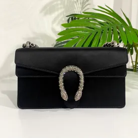 Gucci Jeweled Black Satin Dionysus