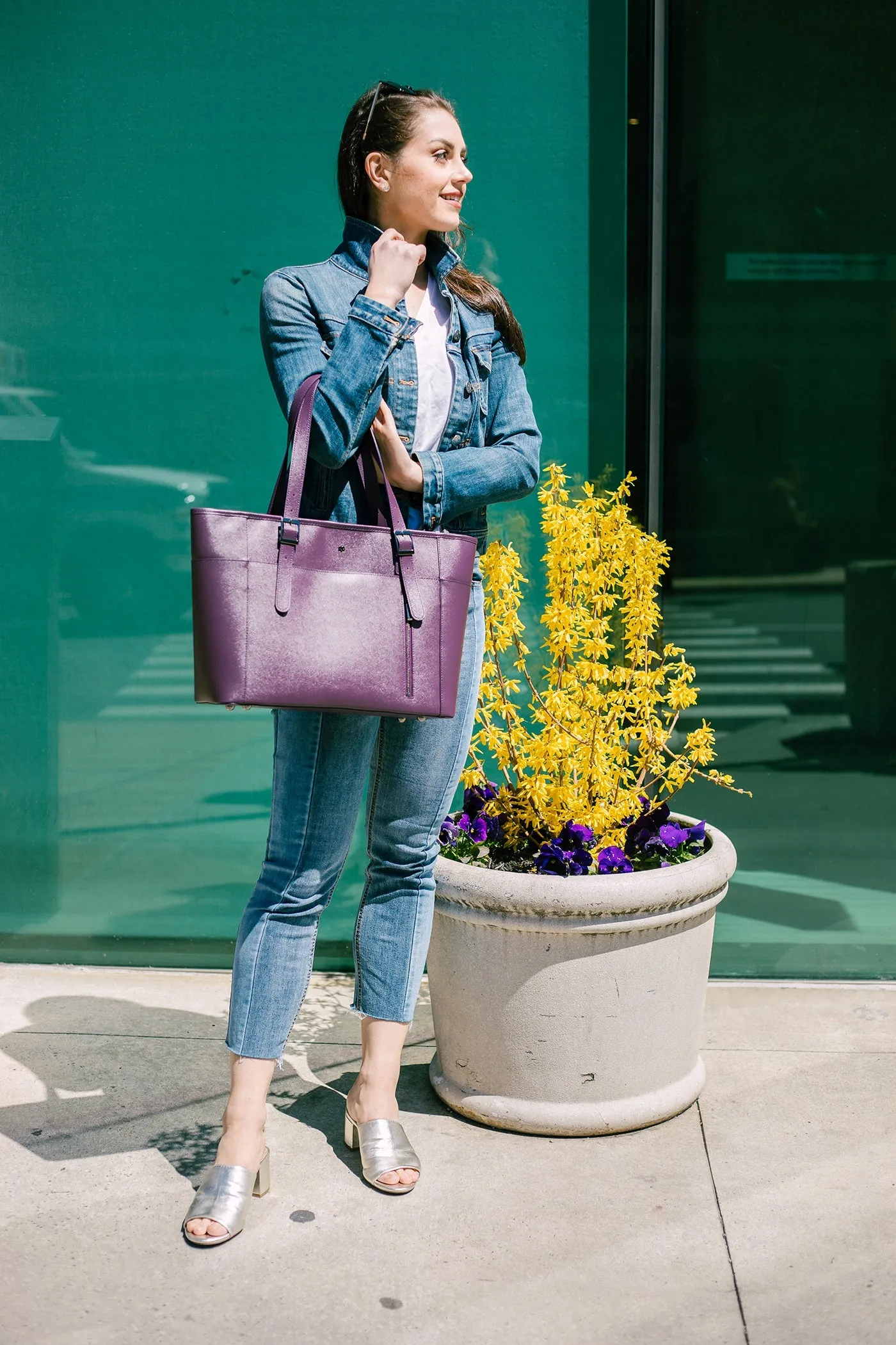 Gunas New York Miley Purple Vegan Leather Laptop Bag