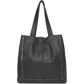 Leather shopper decorated with beautiful rivets / 15976 - Black (Nero)