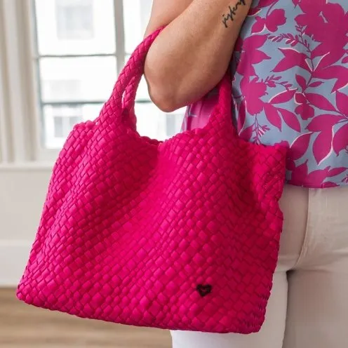London Large Woven Tote - Magenta