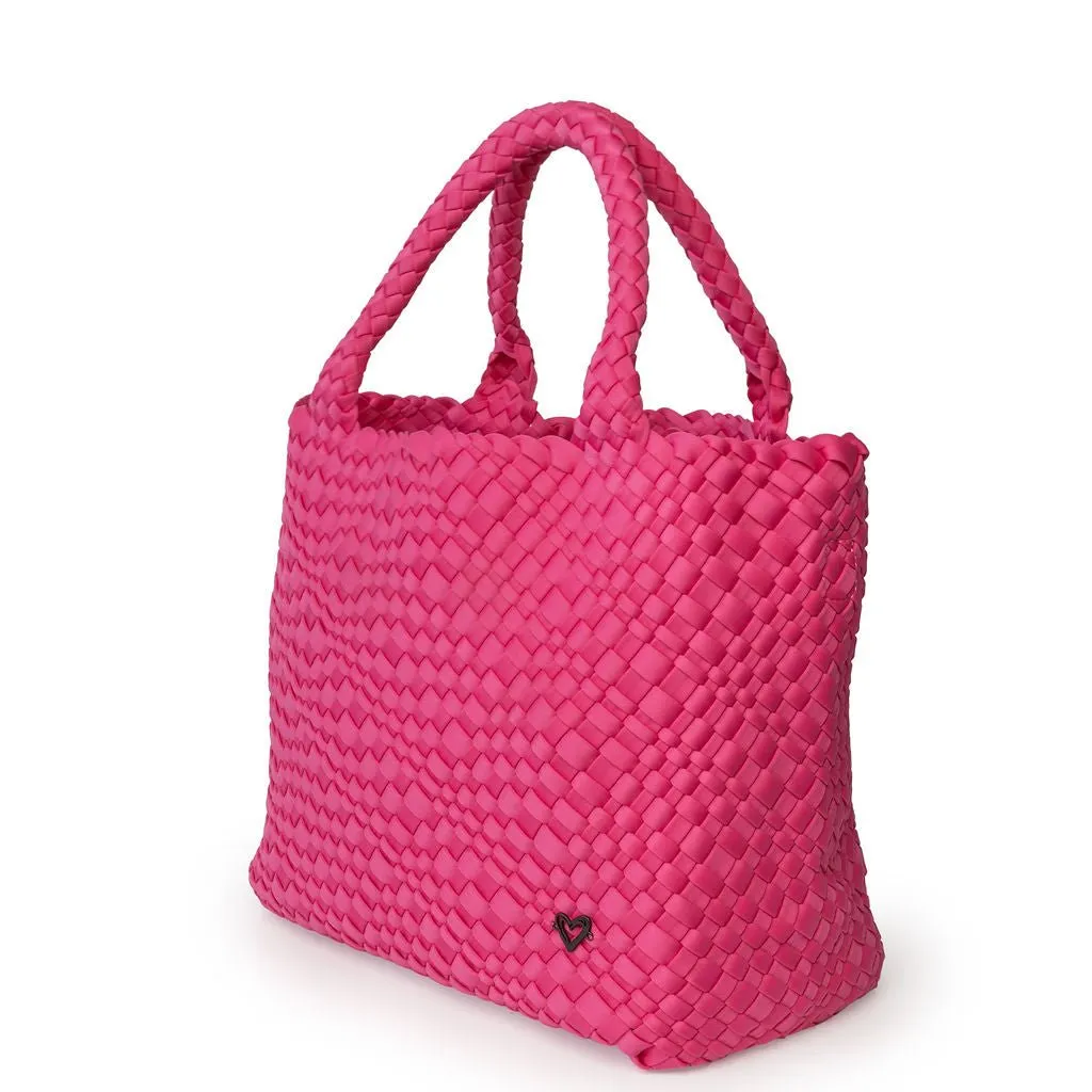 London Large Woven Tote - Magenta