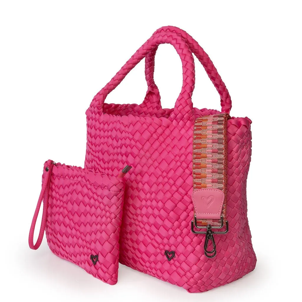 London Large Woven Tote - Magenta