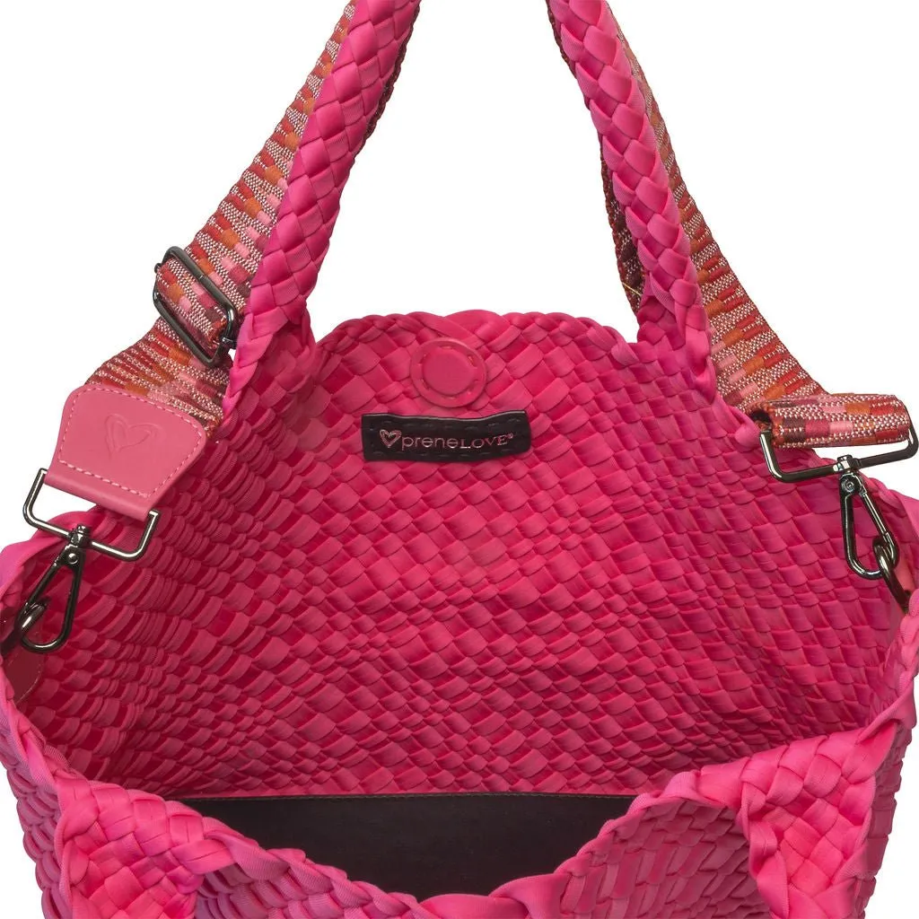London Large Woven Tote - Magenta
