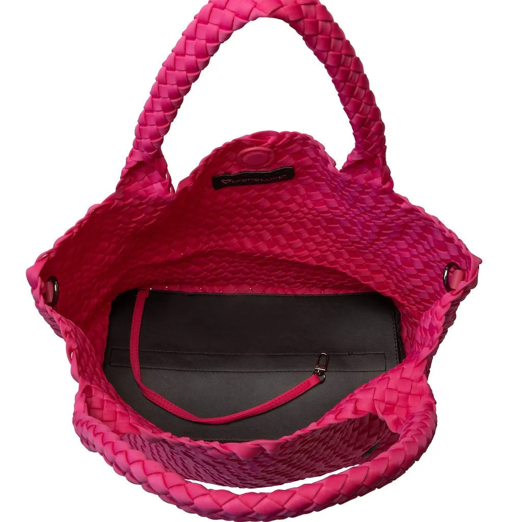 London Large Woven Tote - Magenta