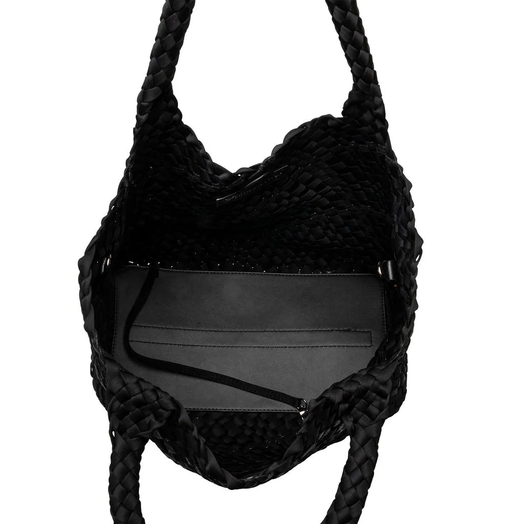 London Large Woven Tote - Nero