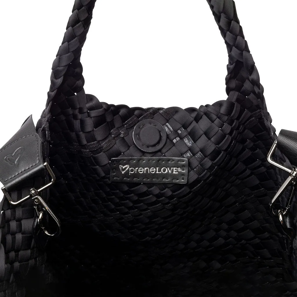 London Large Woven Tote - Nero
