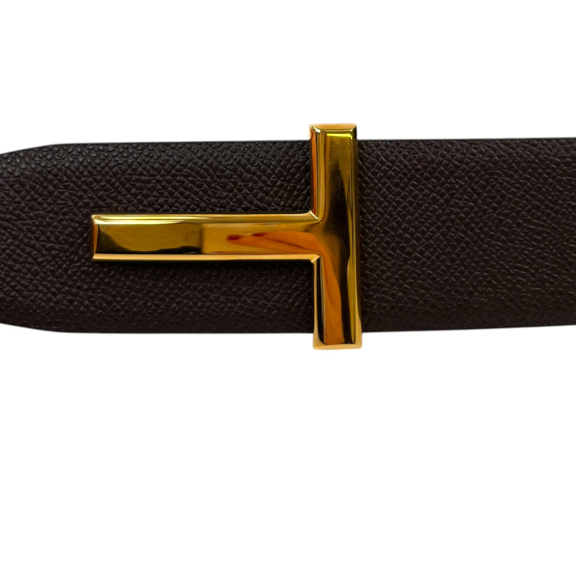 Men's Reversible T Logo Belt Brown Size M
