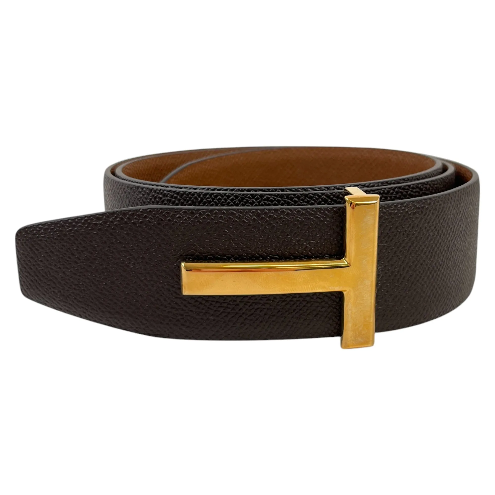 Men's Reversible T Logo Belt Brown Size M
