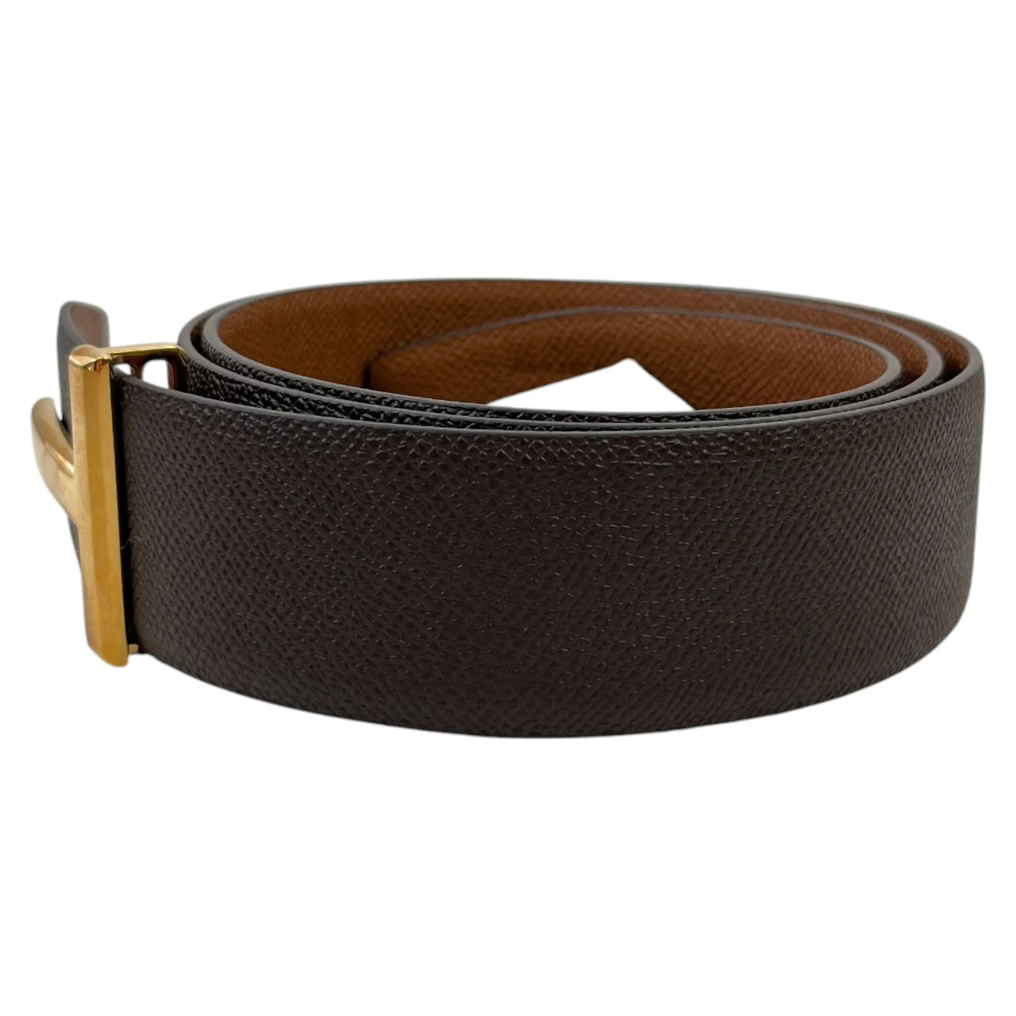 Men's Reversible T Logo Belt Brown Size M