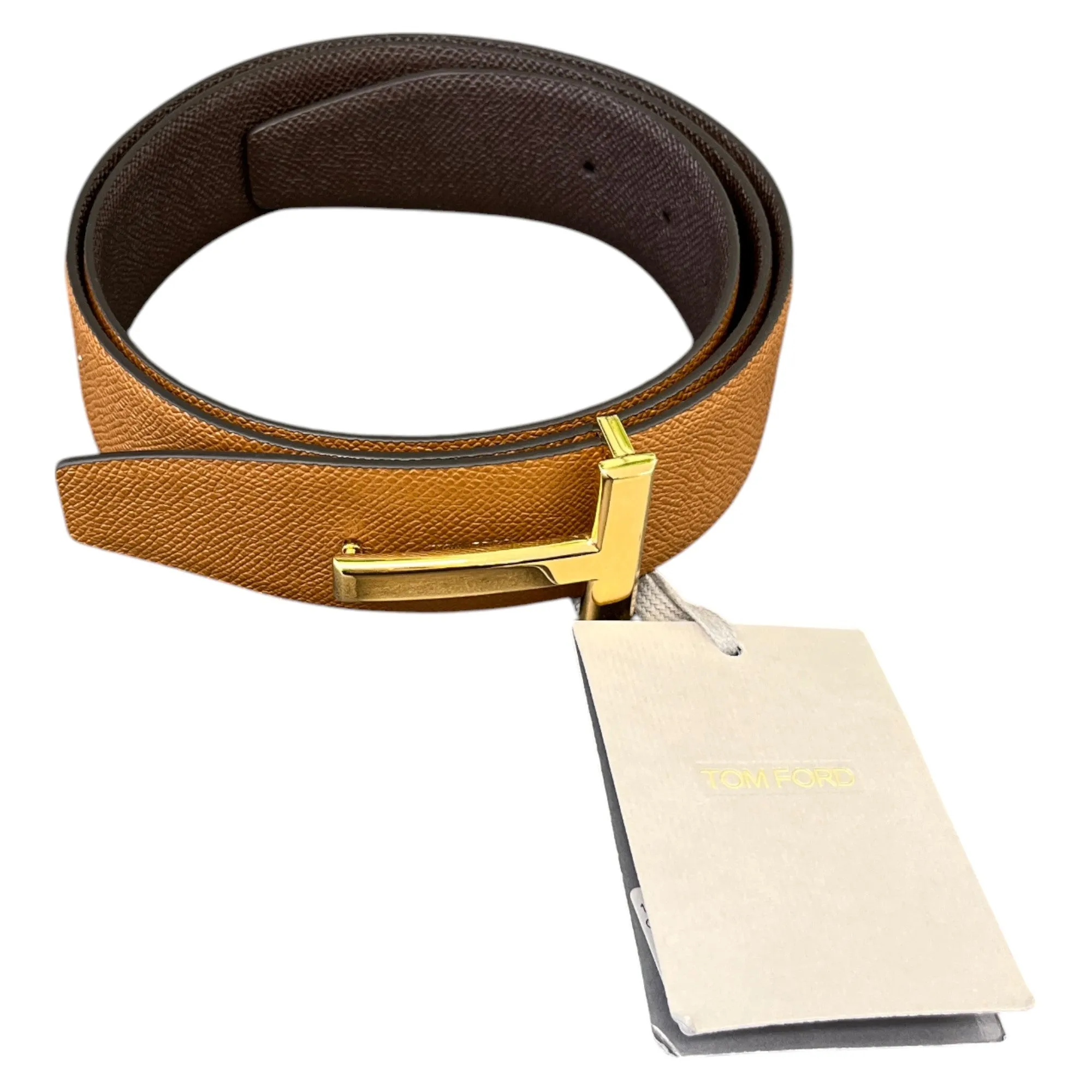 Men's Reversible T Logo Belt Brown Size M