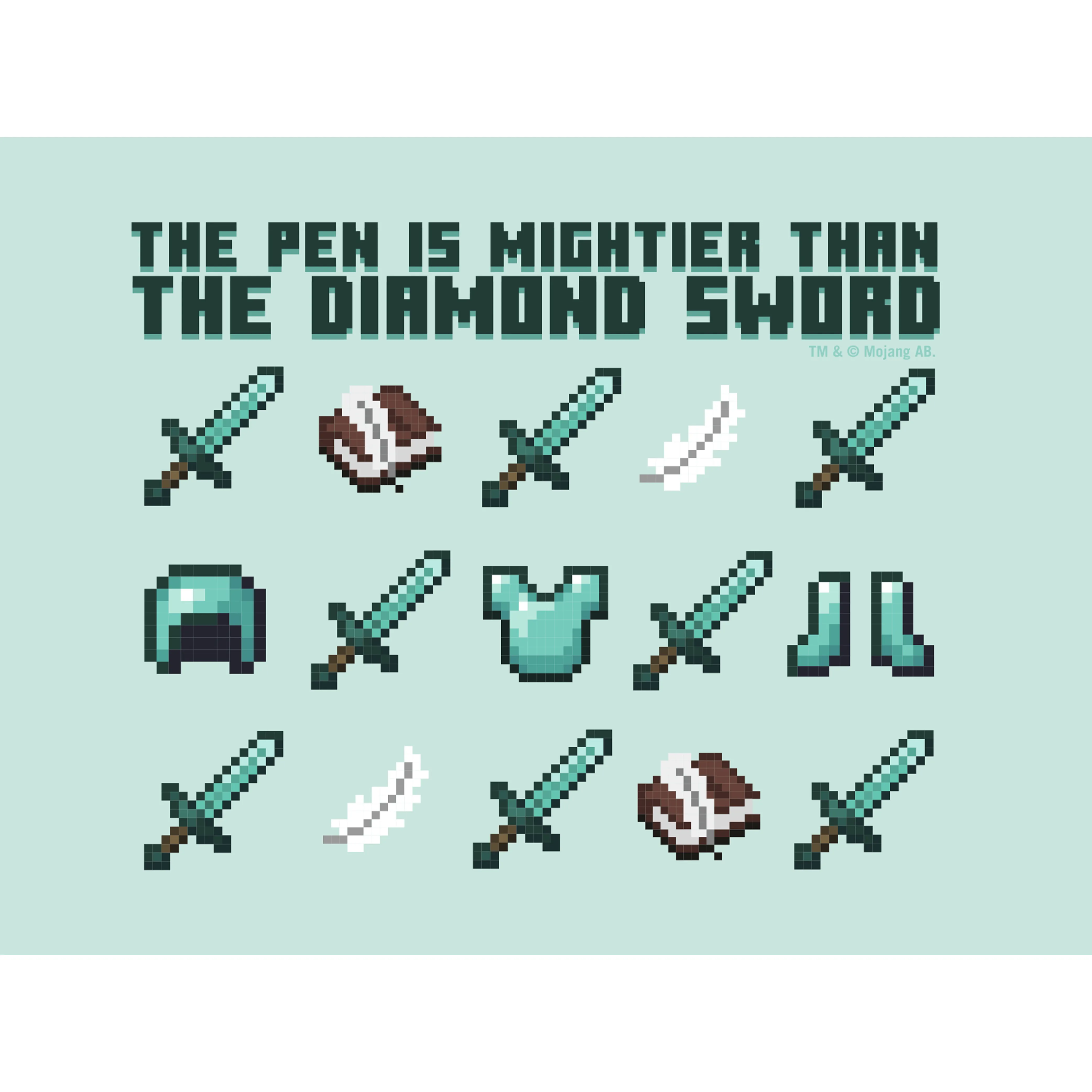 Minecraft The Pen Is Mightier Than The Diamond Sword Screw Top Water Bottle