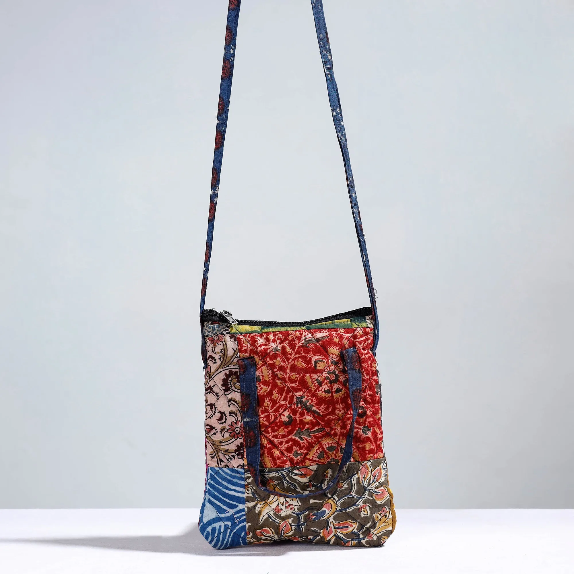 Multicolor - Handmade Quilted Cotton Patchwork Sling Bag 06