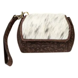 Myra Bag: "PRESTI BLACK HAIR-ON WRISTLET WALLET"