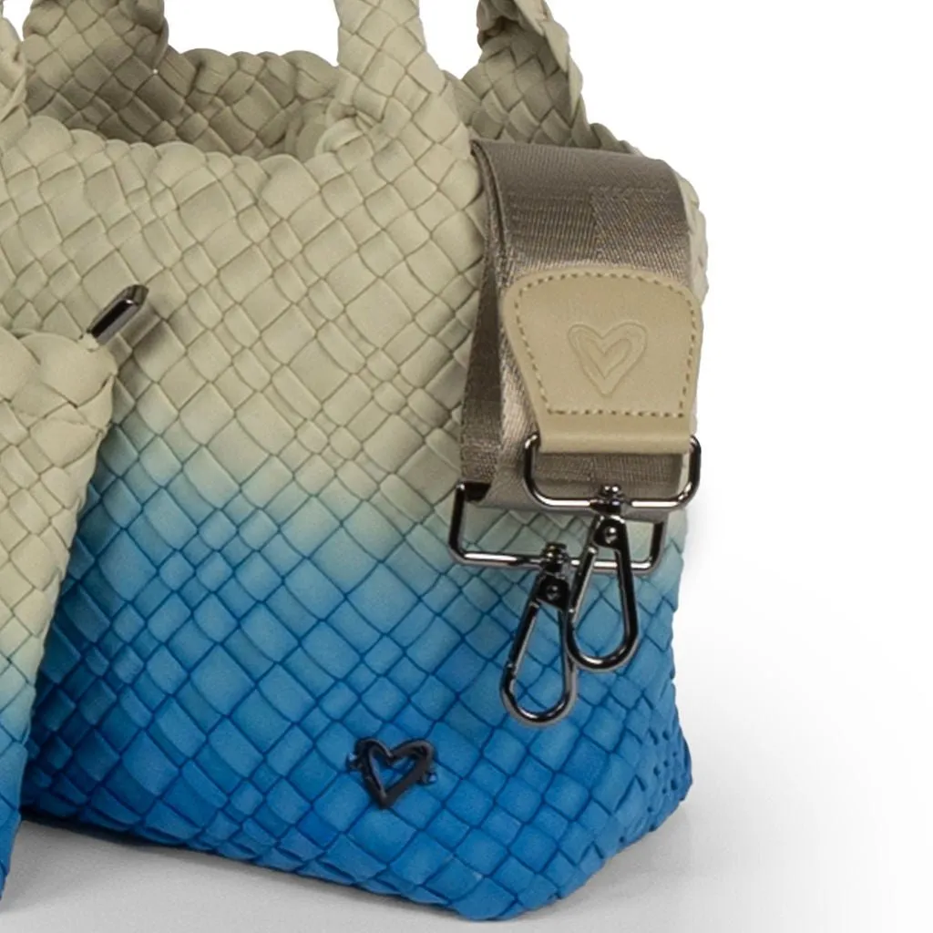 NEW: Brandon Small Woven Tote - Ombre Blue