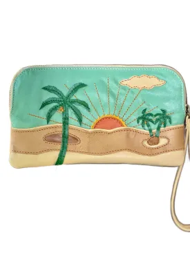 Palm Cove Leather Clutch Purse