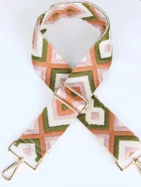 Peach   Green Aztec Bag Strap
