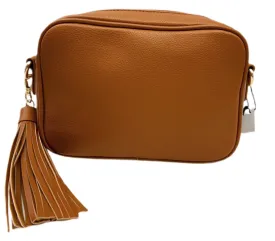 Pebbled Tassel Bag with Zip Top-NO STRAP ATTACHED!