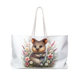 Personalised/Non-Personalised Weekender Bag, Australian Animals, Quokka, Large Weekender Bag, Beach Bag, Book Bag