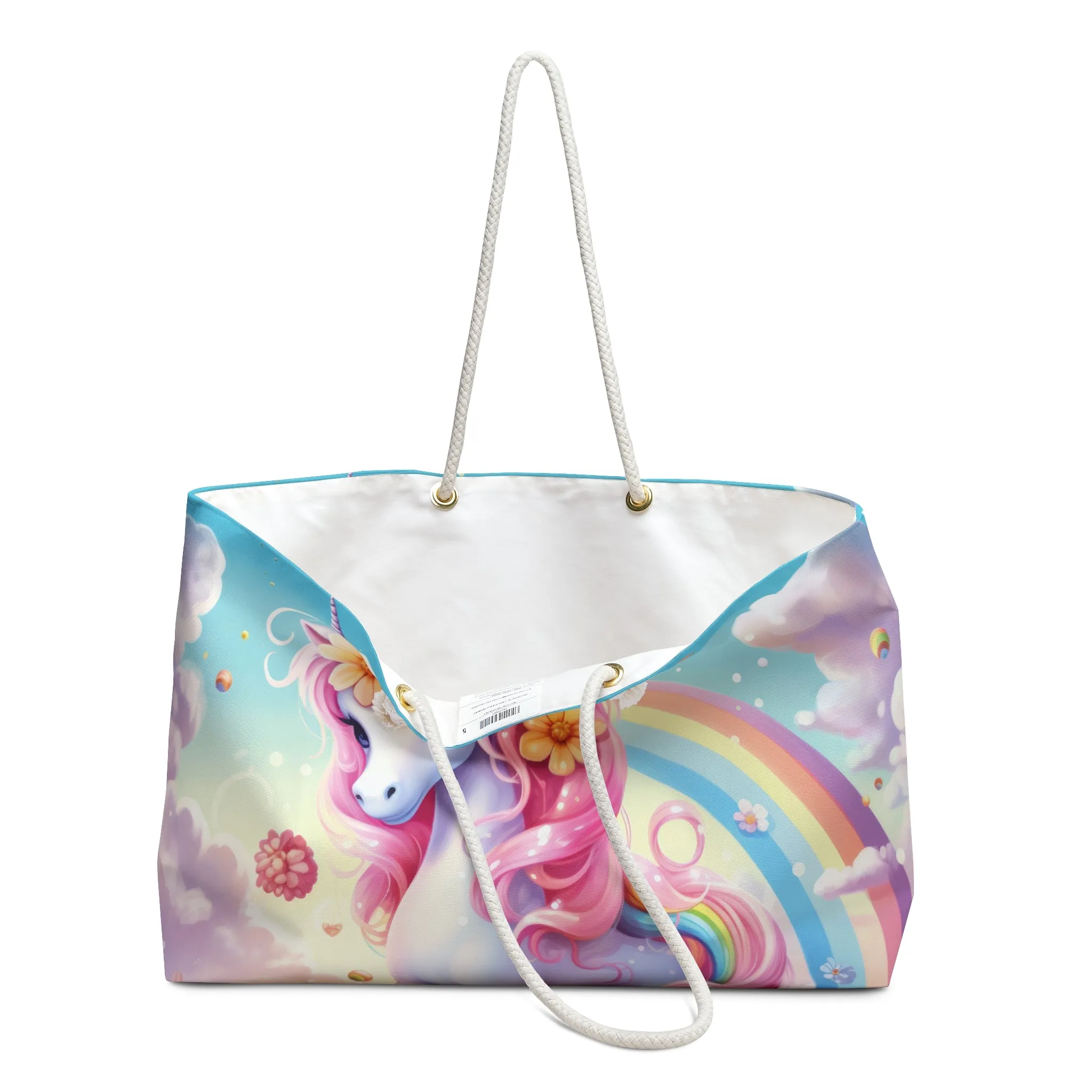 Personalised/Non-Personalised Weekender Bag, Unicorn, Weekender Bag, Beach Bag, Book Bag