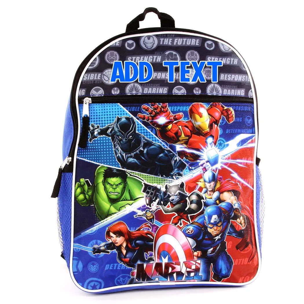 Personalized 16 Inch School Backpack - Marvel Heroes