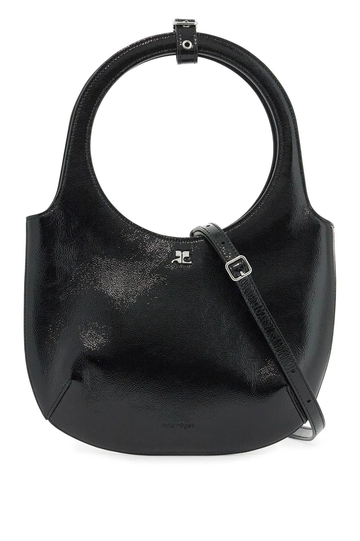 "handbag holy in naplack 424GSA102CR0043 BLACK