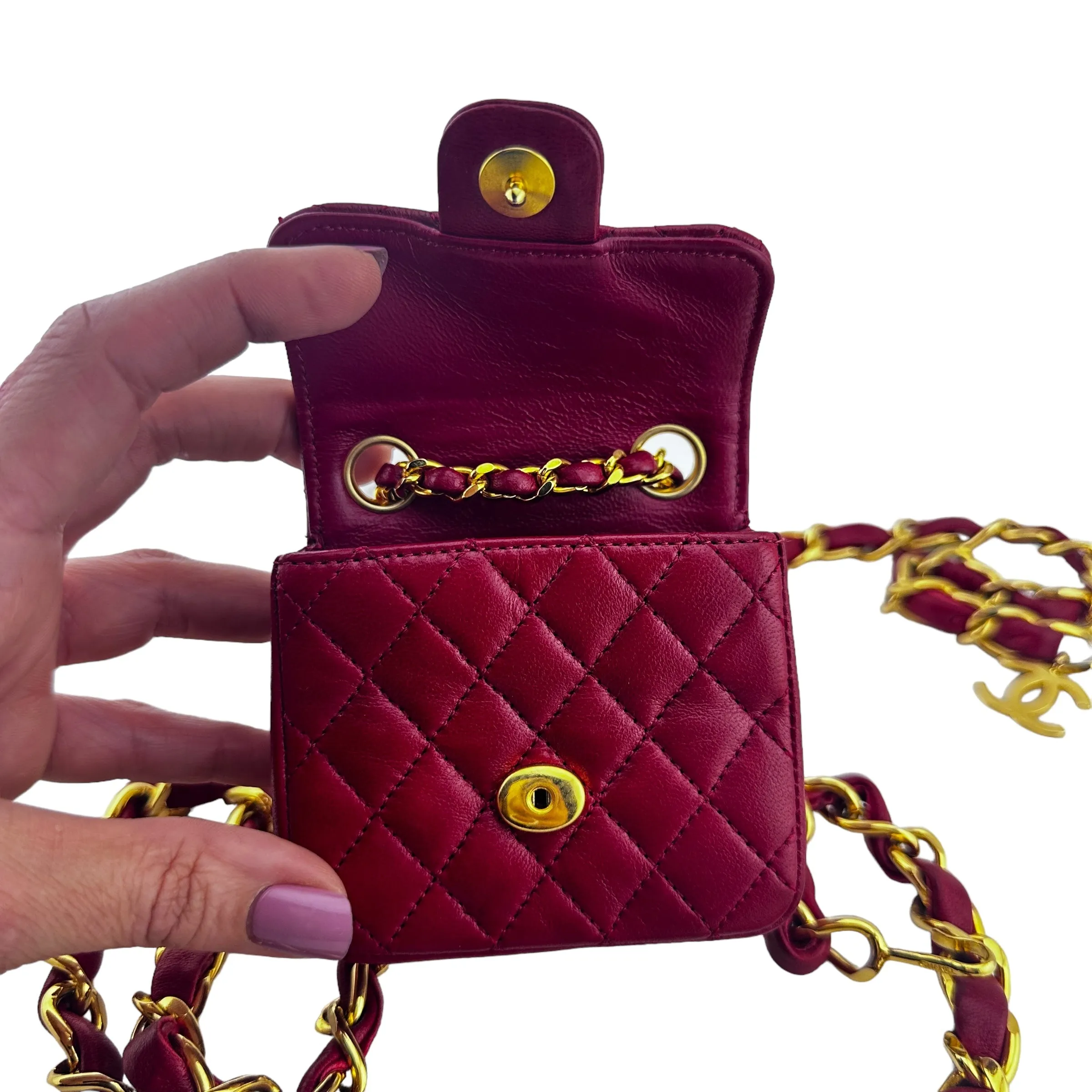 RESERVED-Final Payment-CHANEL Lambskin Micro Classic Flap Belt Bag