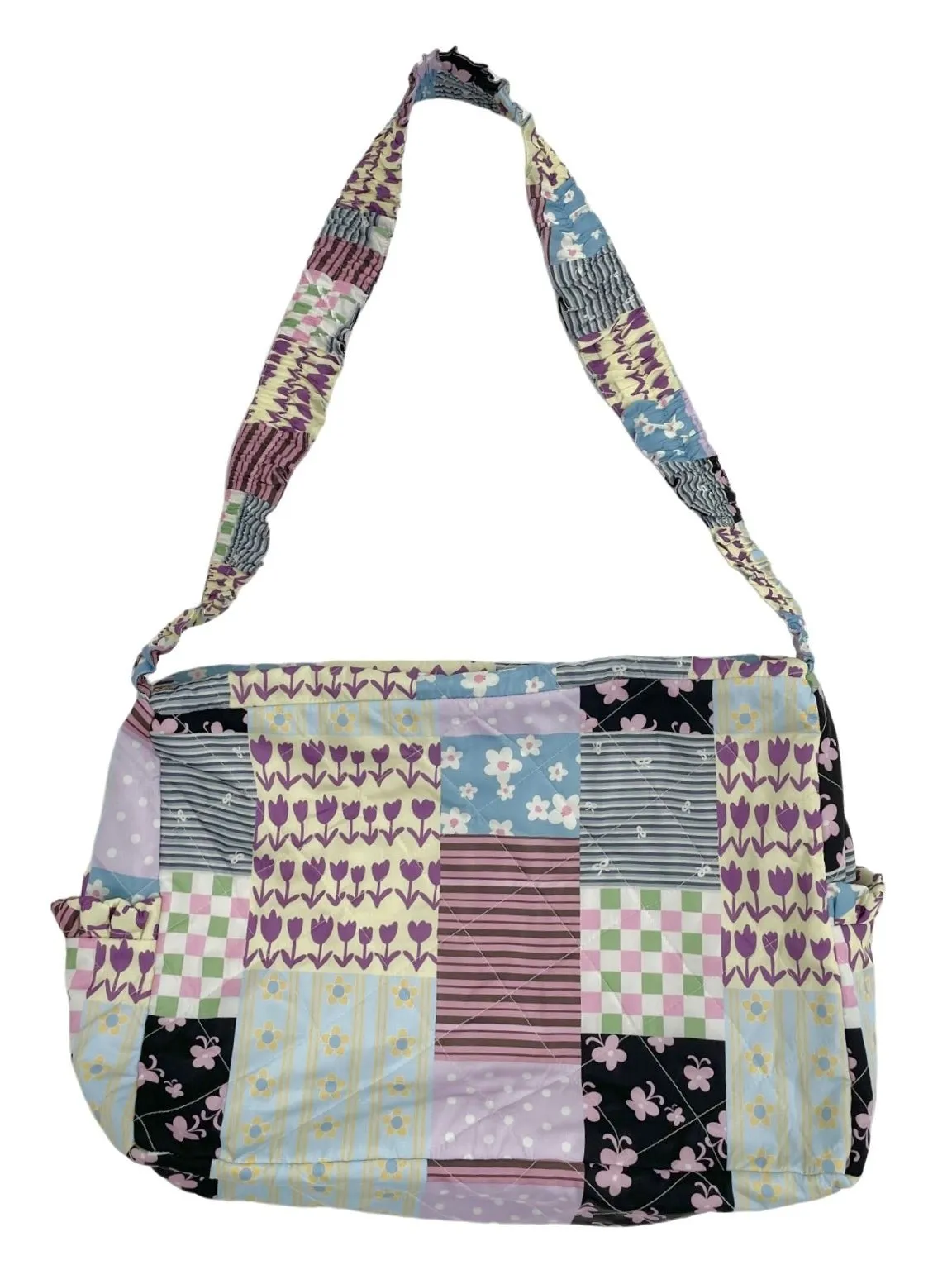 Stitching Printing Quilted Zipper Messenger Bag【s0000000530】