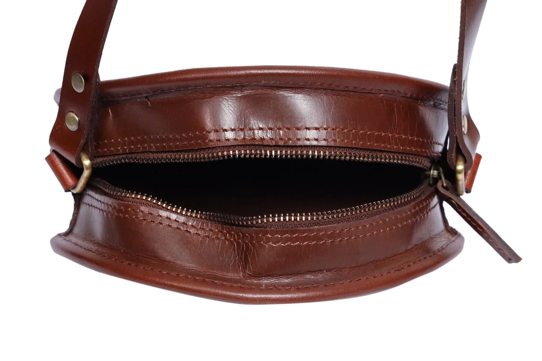Stylish and Functional Brown Round Sling Bag, Art: BG-1467