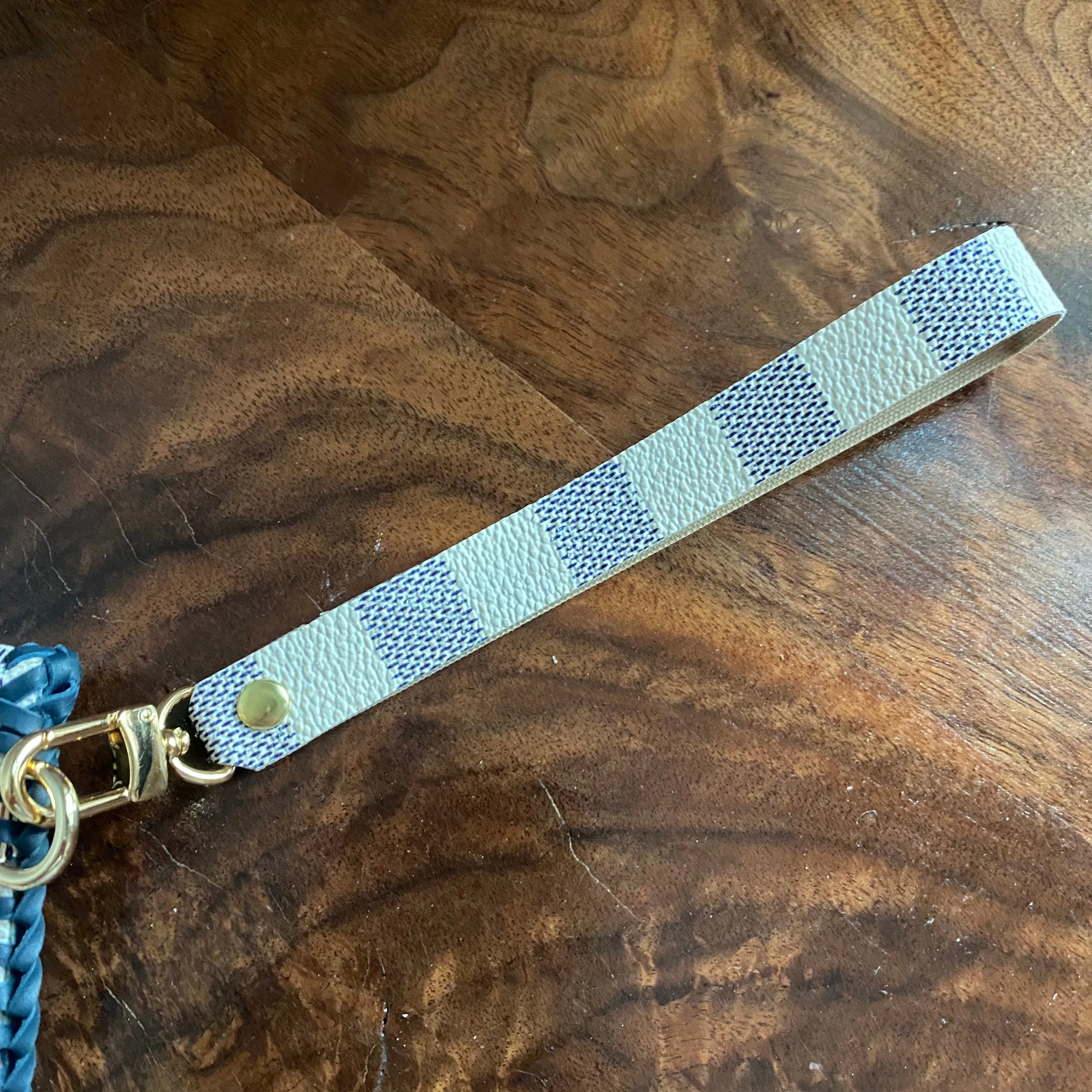 The Baby Falcon - Damier Azur Card Holder/Wristlet with Navy