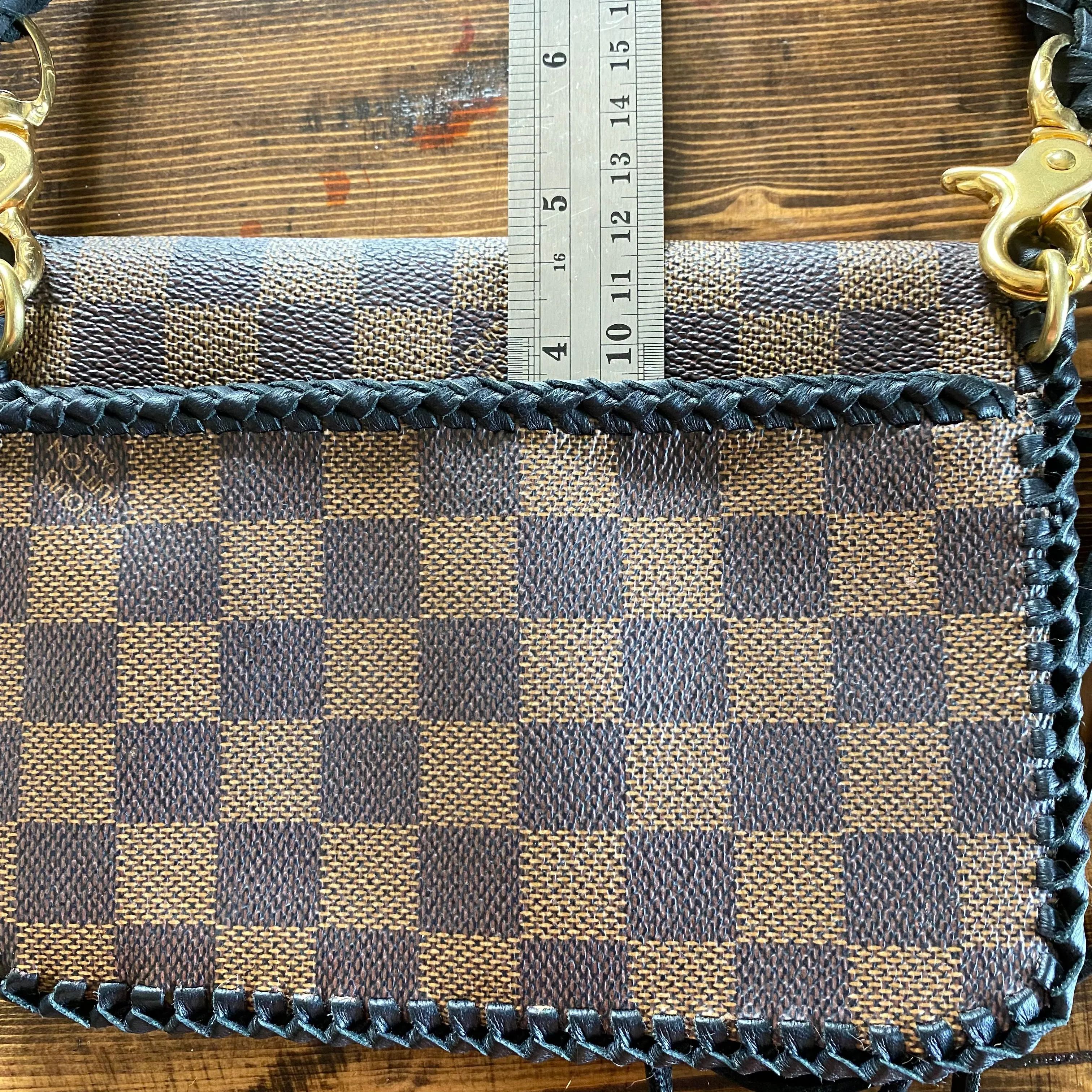 The Falcon with back pocket - Black Damier/Monogram Mix Wristlet/Crossbody/Clutch