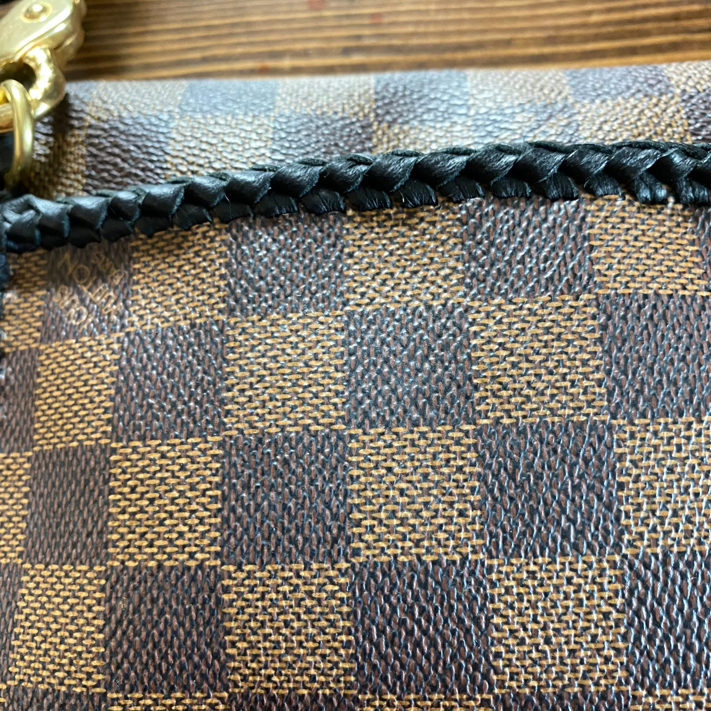The Falcon with back pocket - Black Damier/Monogram Mix Wristlet/Crossbody/Clutch