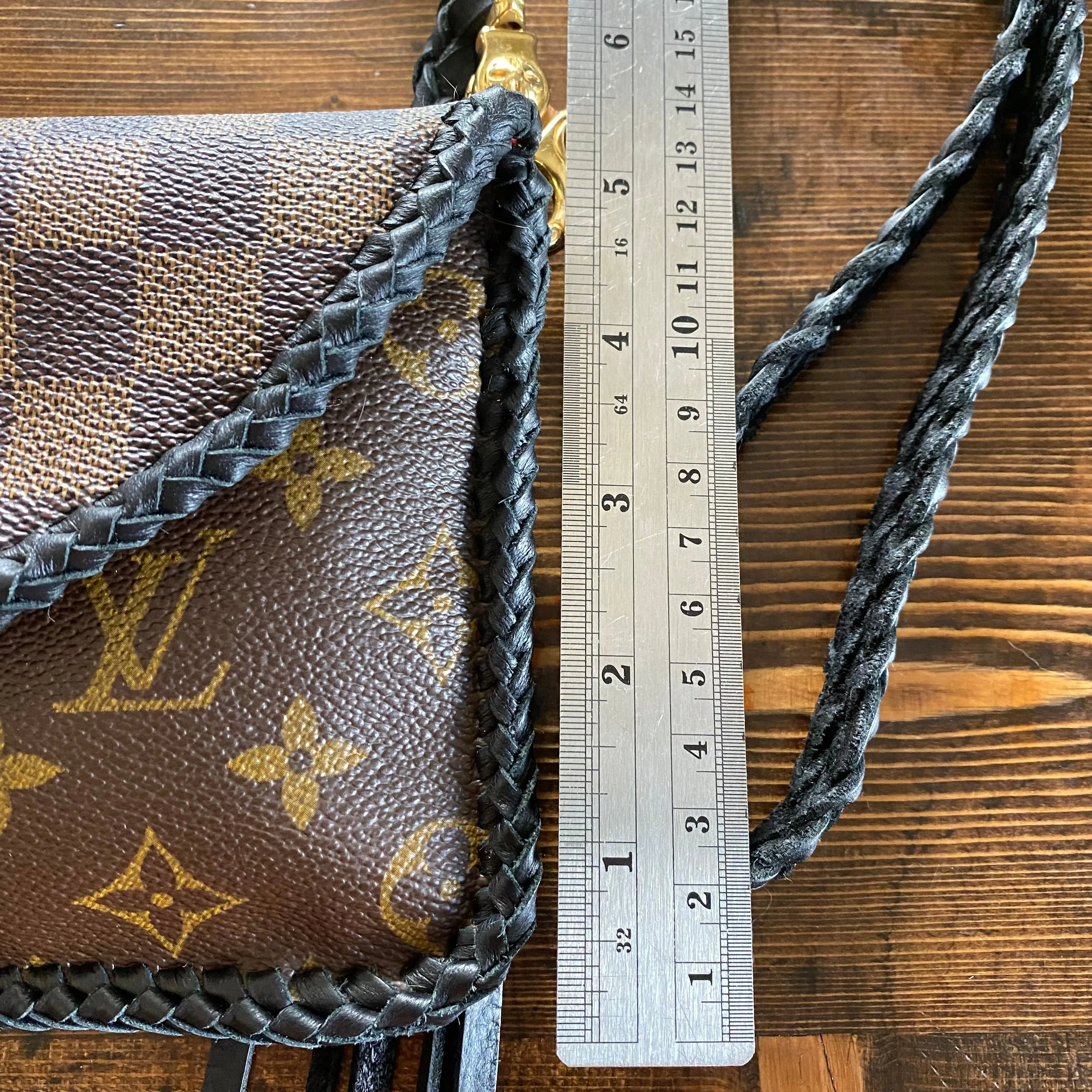 The Falcon with back pocket - Black Damier/Monogram Mix Wristlet/Crossbody/Clutch