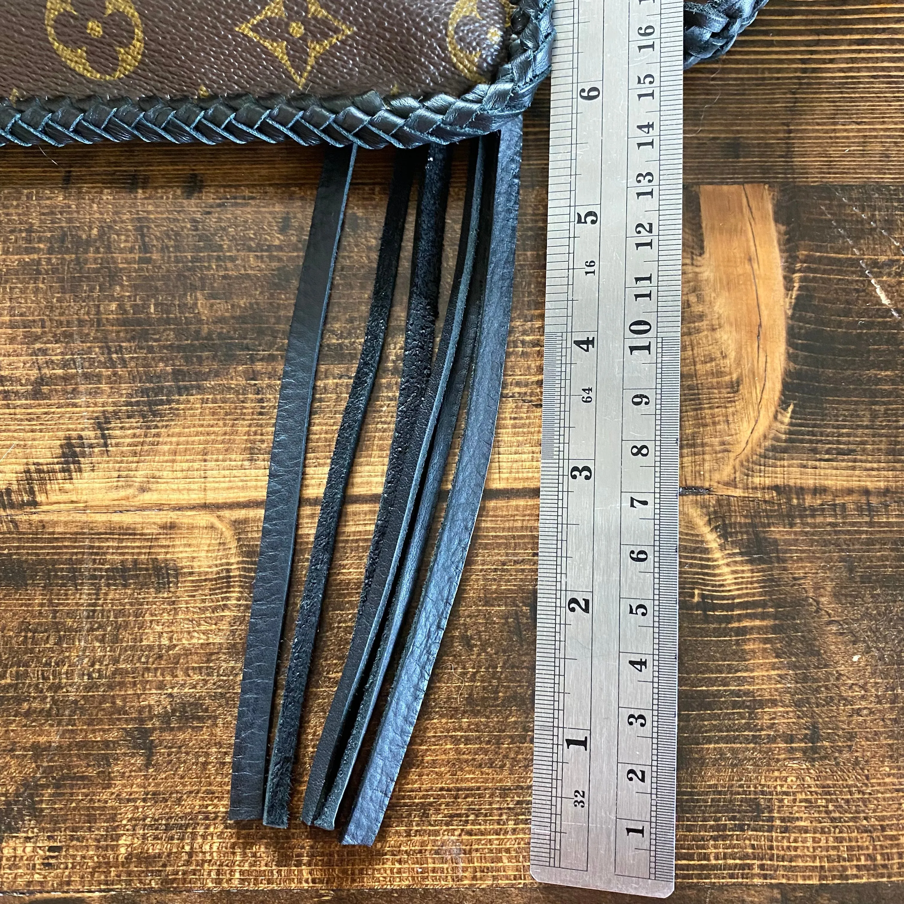 The Falcon with back pocket - Black Damier/Monogram Mix Wristlet/Crossbody/Clutch