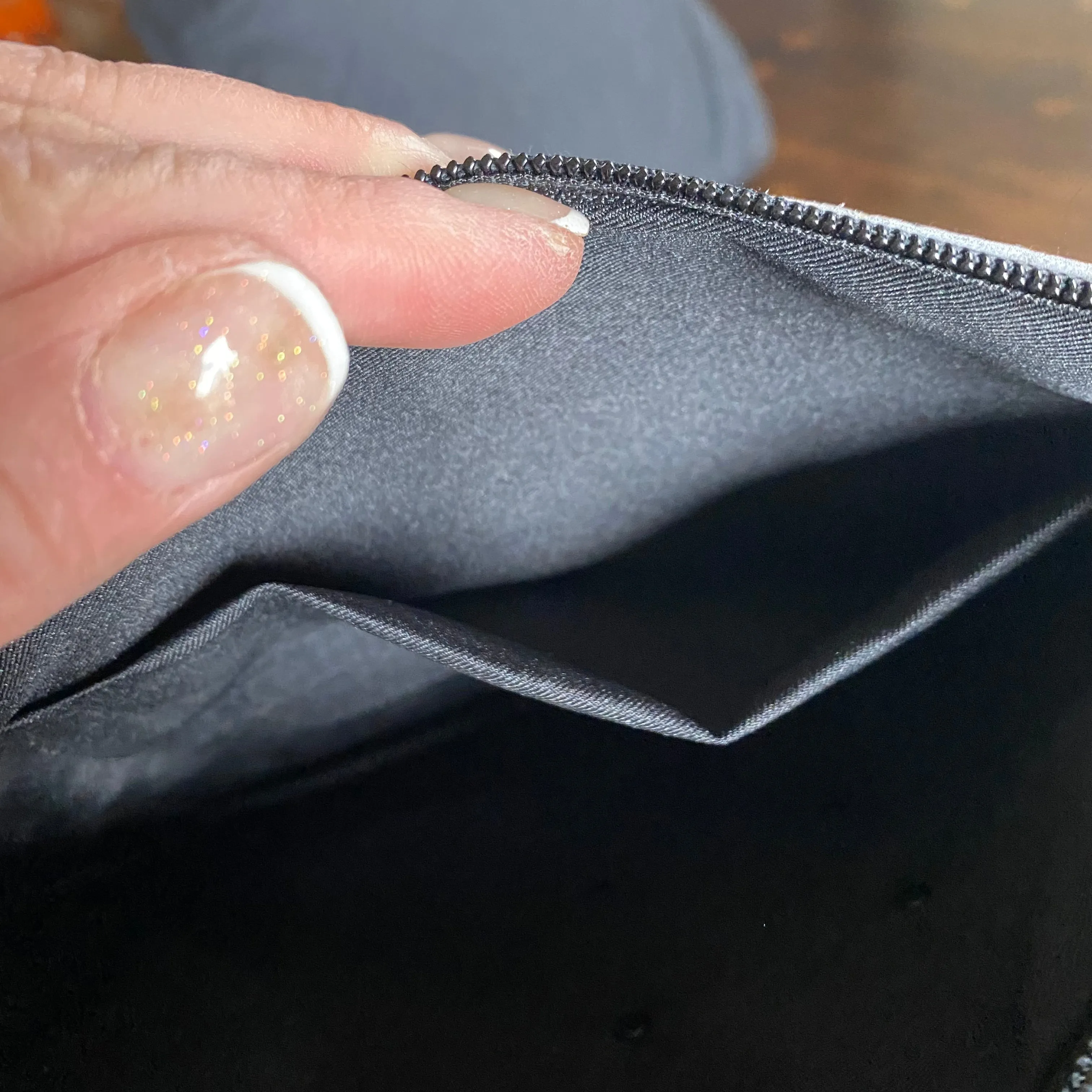 The Mockingbird - Black/White Hair on Hide Wristlet Bag
