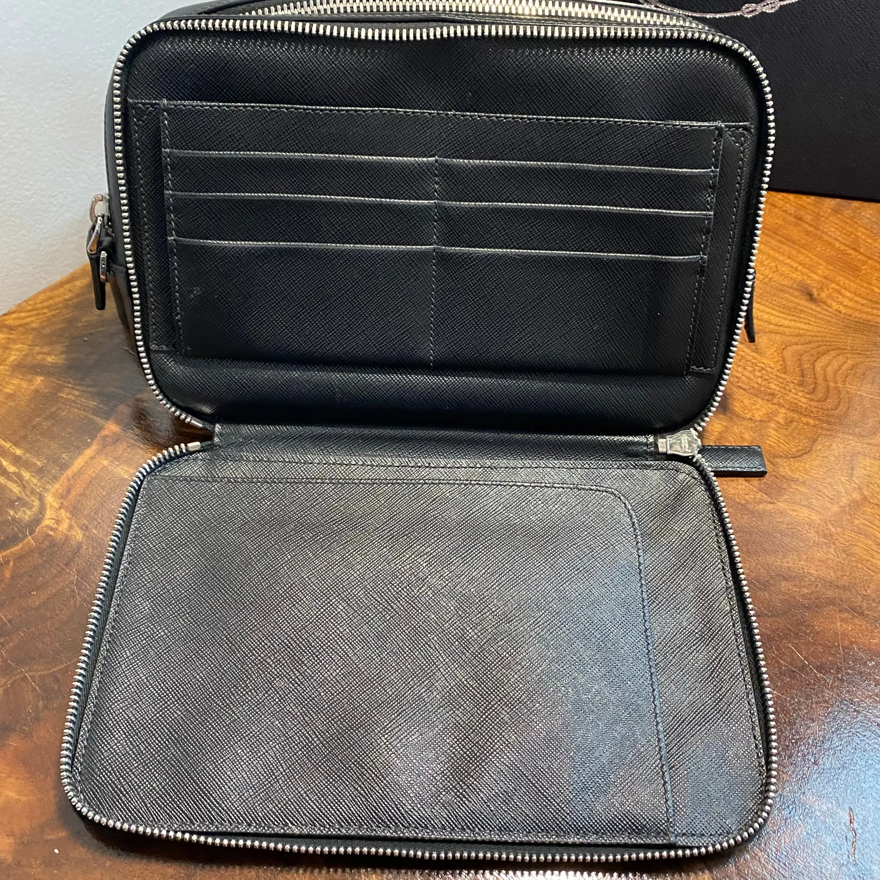 The Swan - Vintage Prada Organizer with Studs Crossbody/Wristlet
