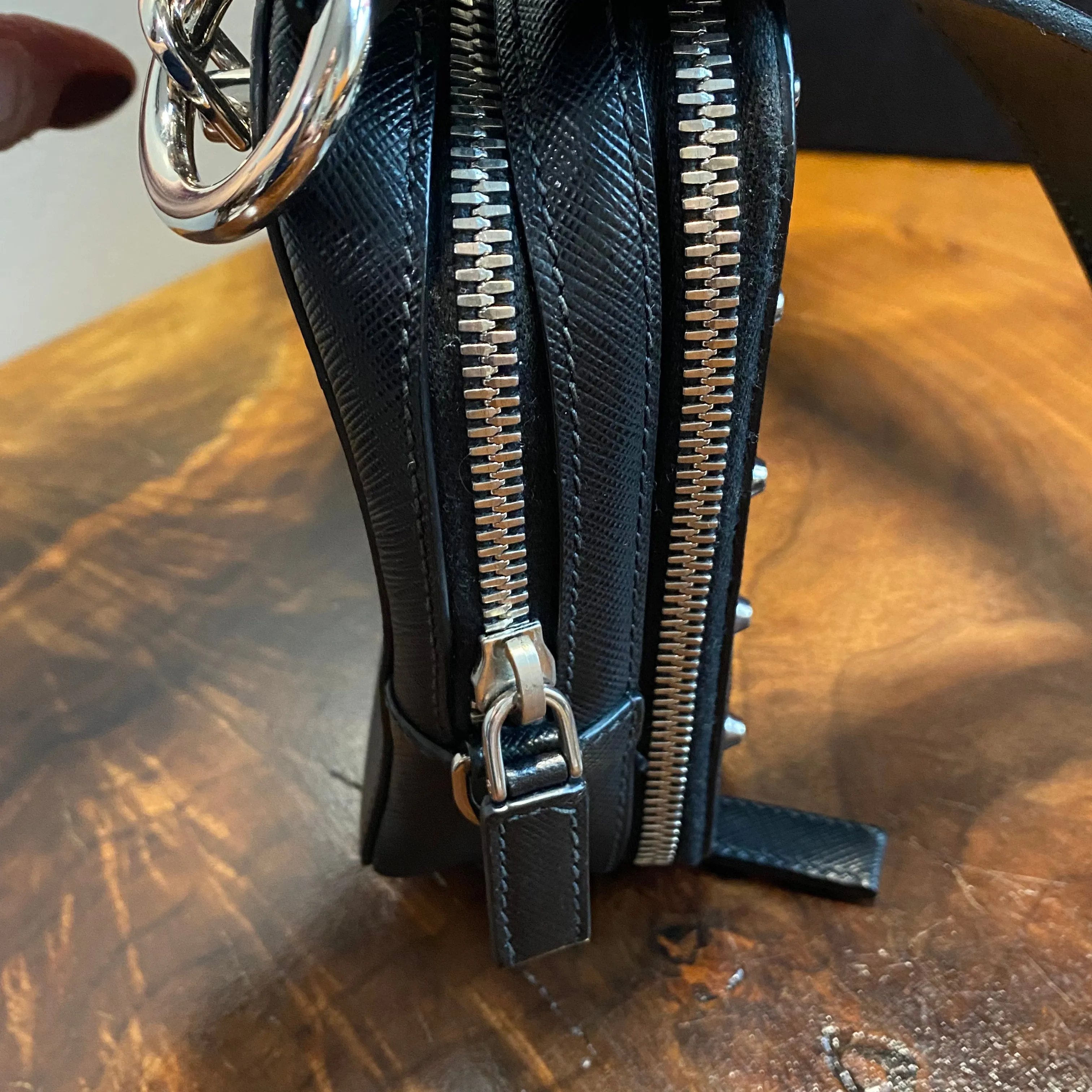 The Swan - Vintage Prada Organizer with Studs Crossbody/Wristlet