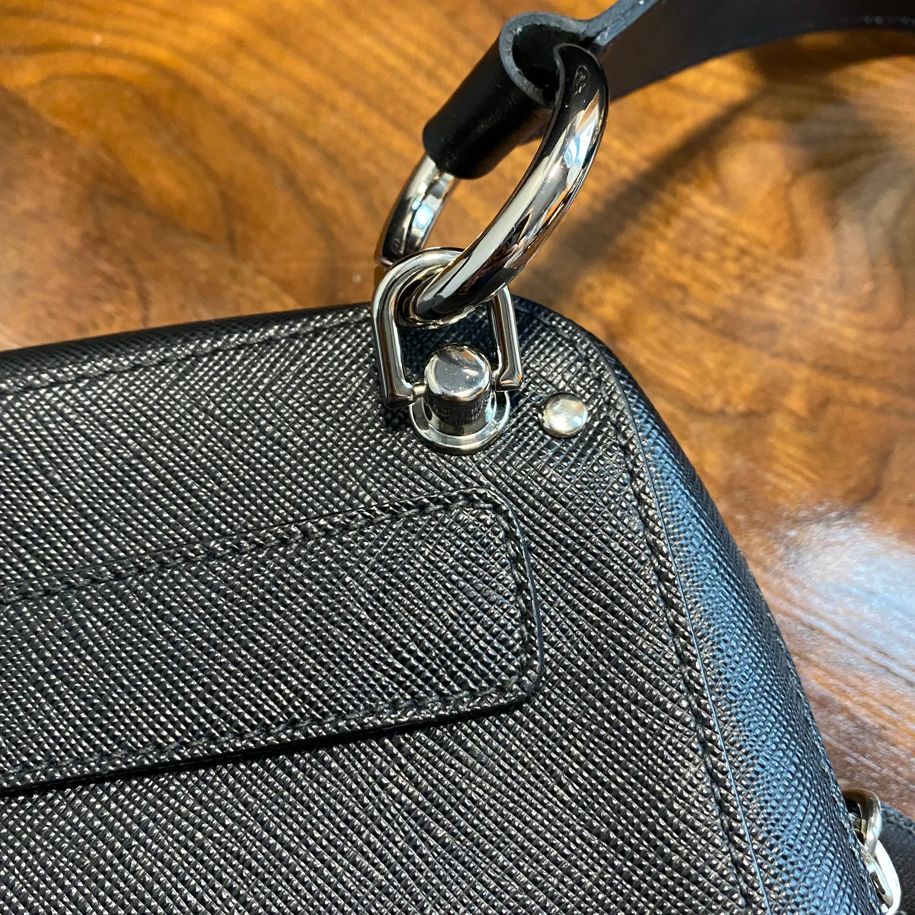 The Swan - Vintage Prada Organizer with Studs Crossbody/Wristlet