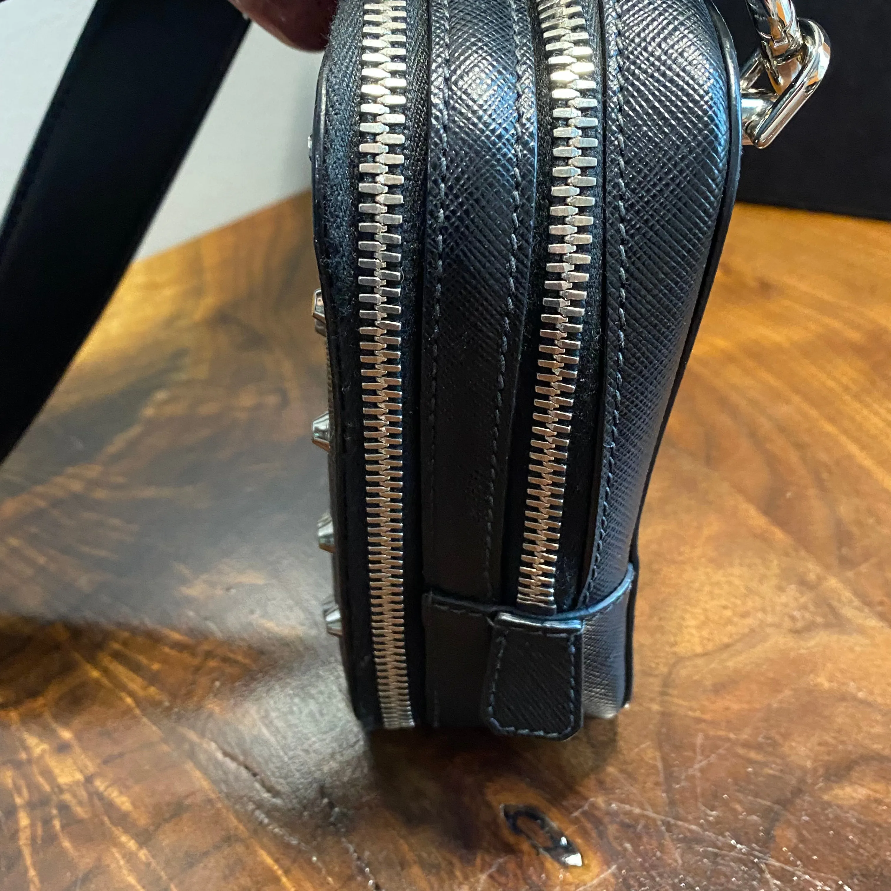 The Swan - Vintage Prada Organizer with Studs Crossbody/Wristlet