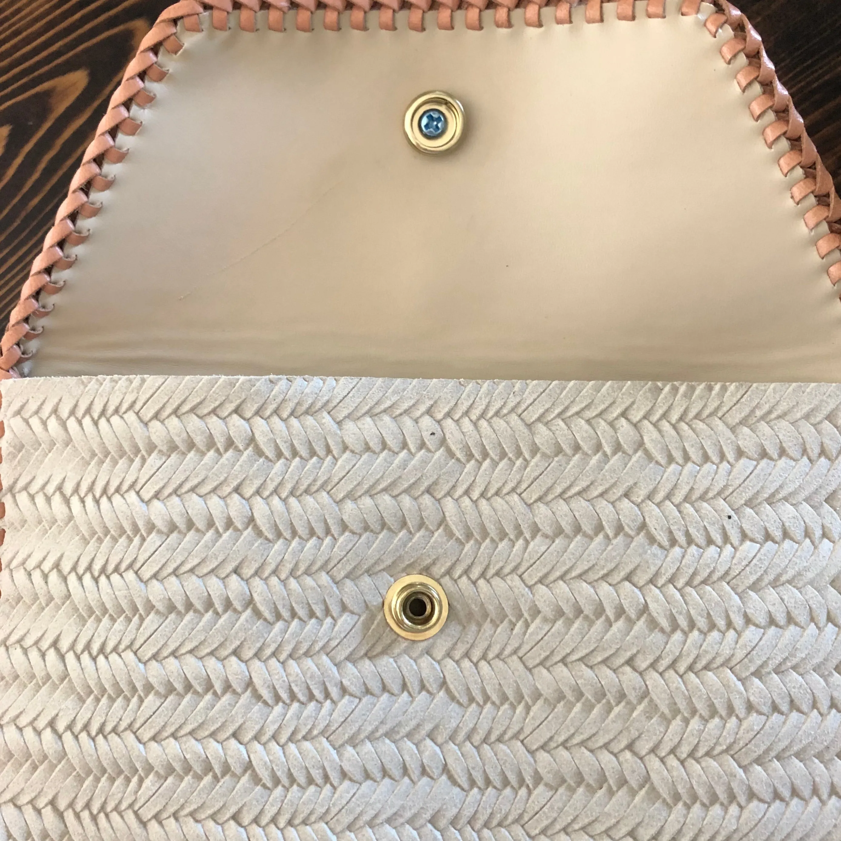 The Wren - Damier and Cream Vintage Wristlet/Crossbody/Clutch
