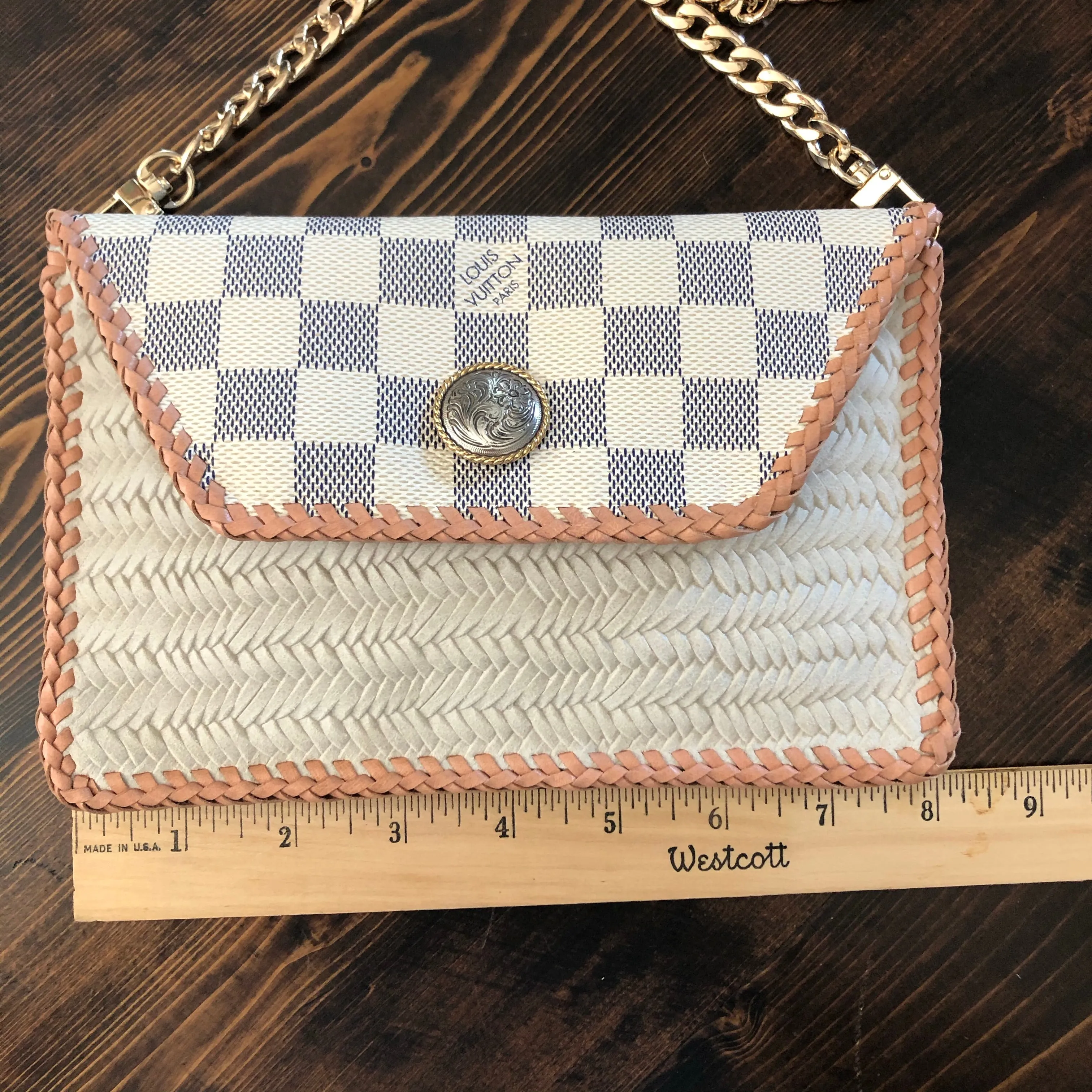 The Wren - Damier and Cream Vintage Wristlet/Crossbody/Clutch