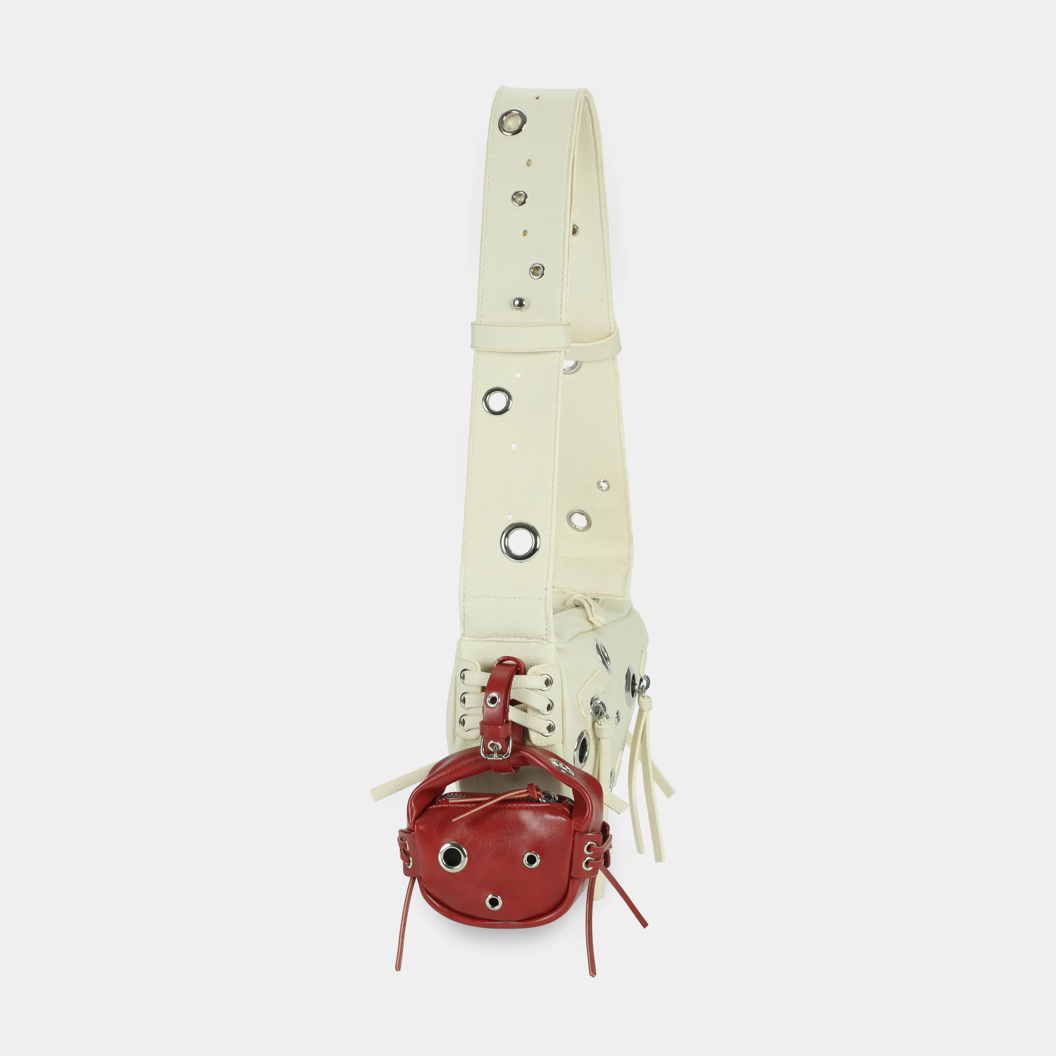 Túi xách MICRO LACE màu đỏ cherry