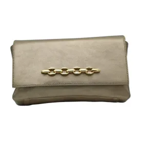 Unisa Bronze Leather Clutch Bag ZDALILA