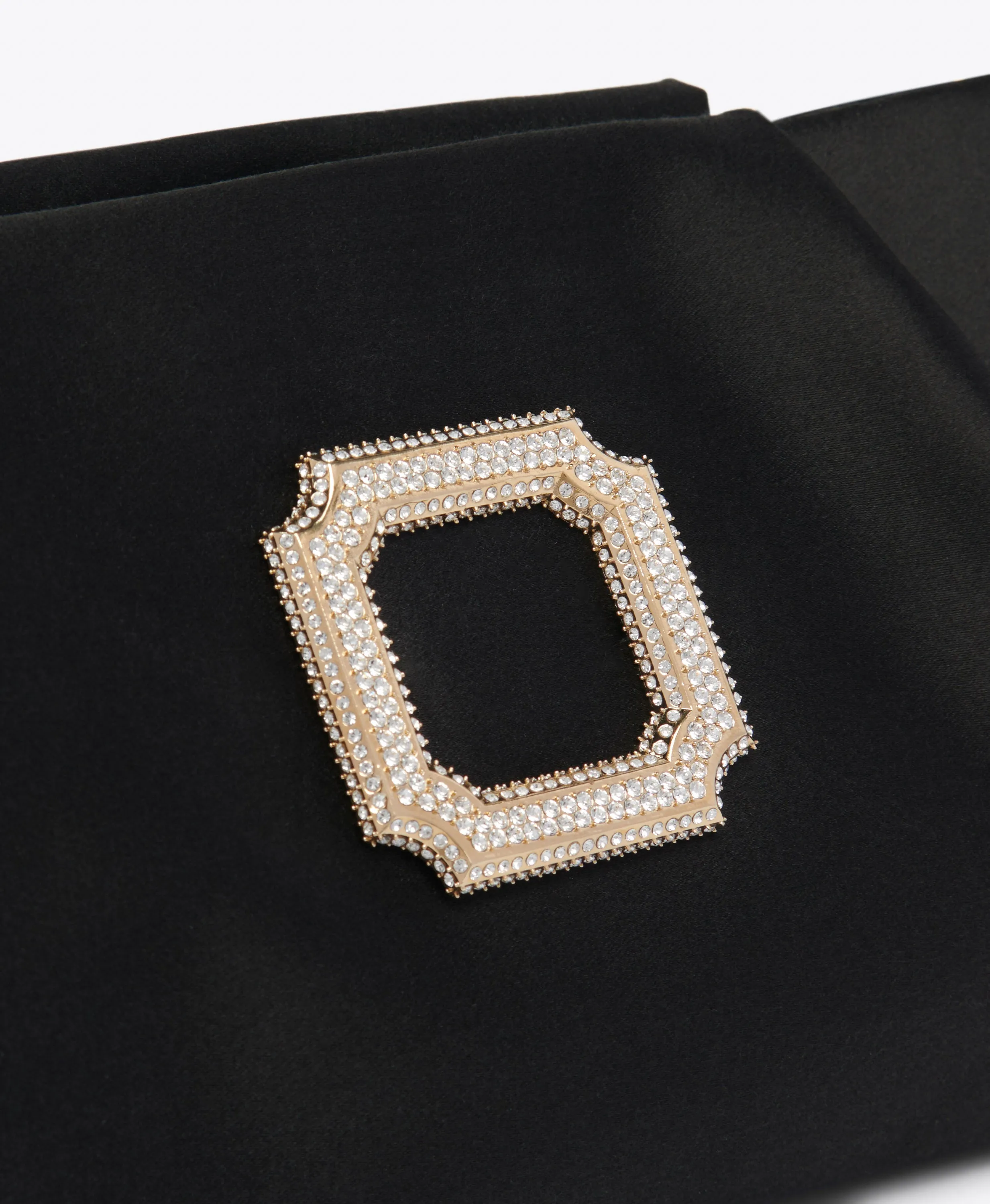 Vittoria Black Satin Clutch Bag